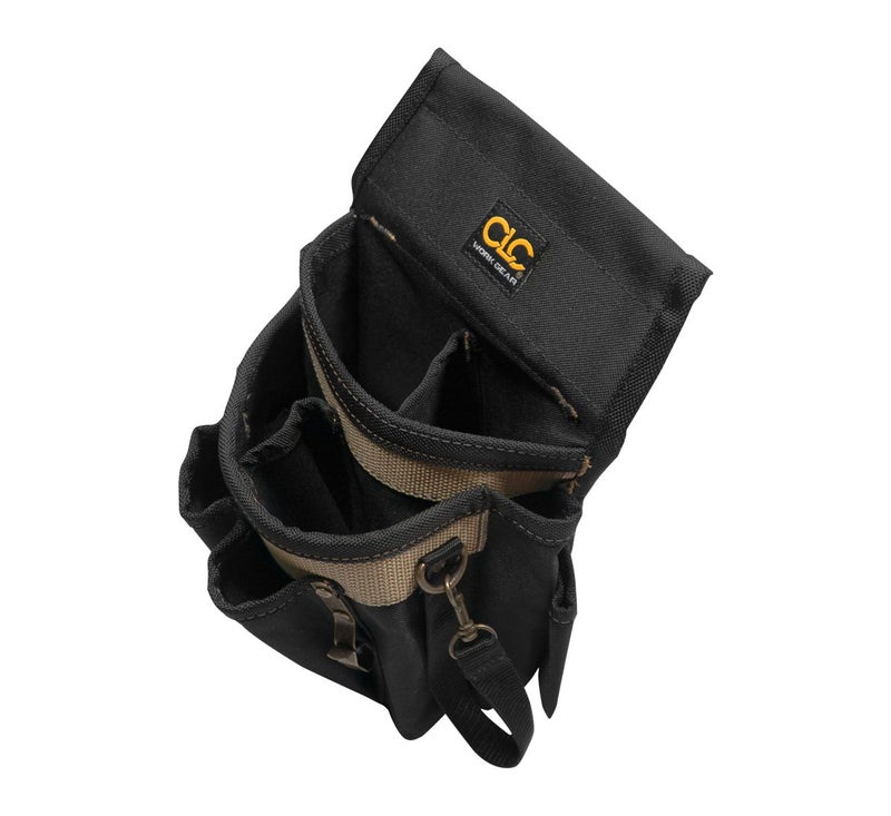 Custom Leathercraft صندوق أدوات كهربائي CLC Custom Leathercraft 1505، 10 جيوب، أسود/بني فاتح - Image 2